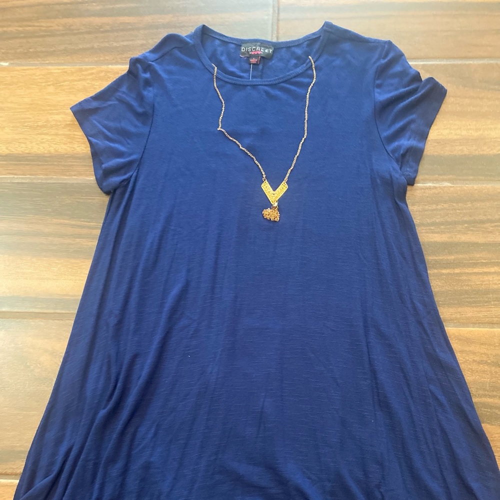 blue t-shirt dress